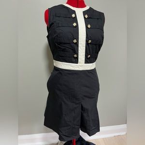 Eshakti dress. Cotton in black and Ivory. Very Sgt Pepper in style. Size 12.